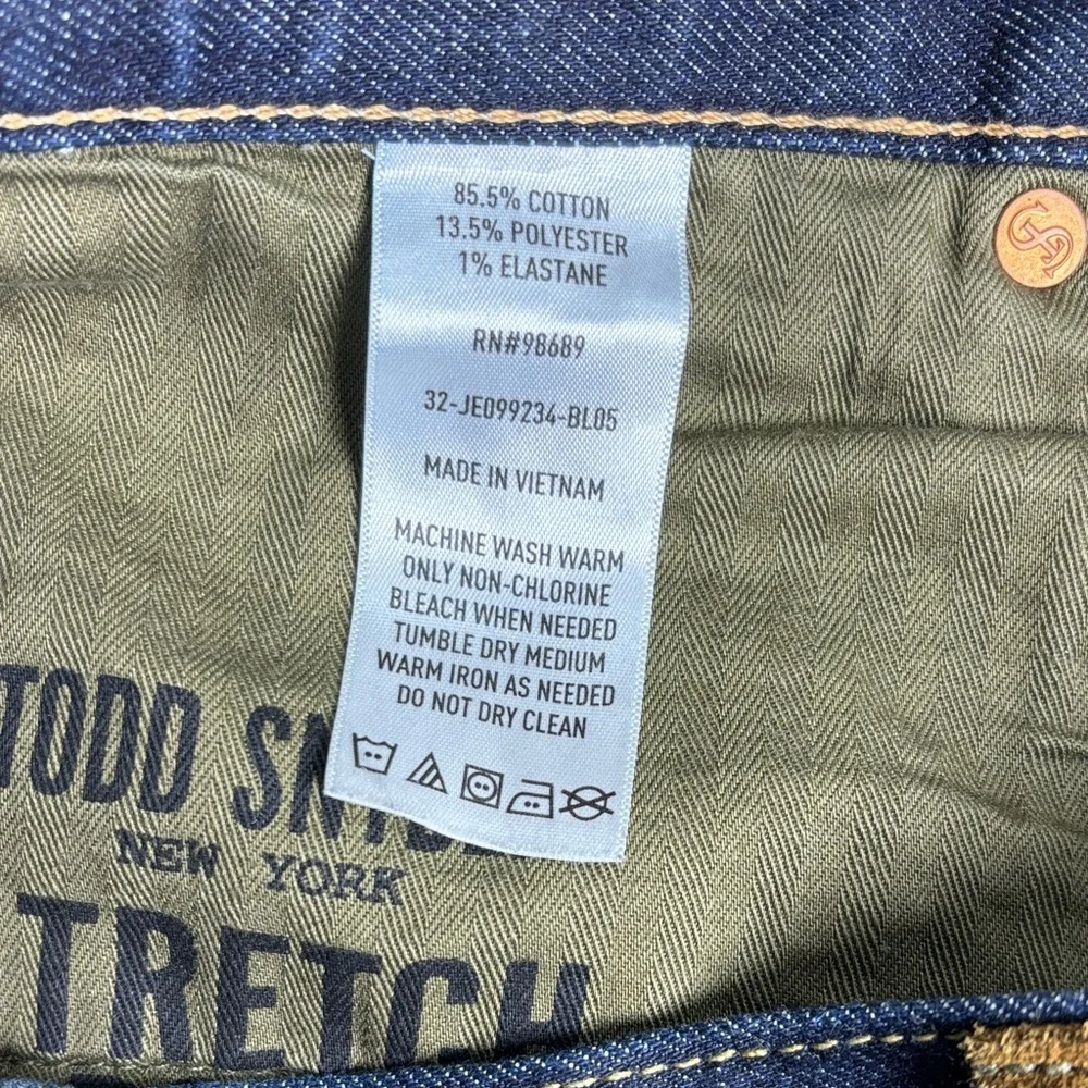 Todd Snyder Jeans Mens 35X32 Indigo Slim Fit Stretch Rinse Wash Denim 5-Pocket